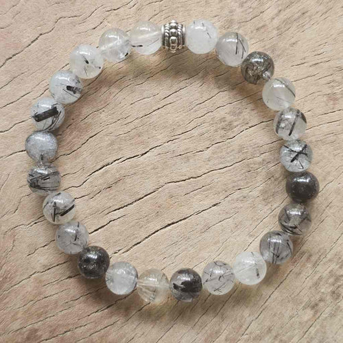 Tourmalinated Quartz Bracelet - A Grade | Energetic Harmoniser