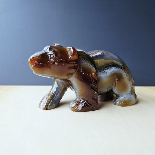 Agate Bear Carving | 992gm