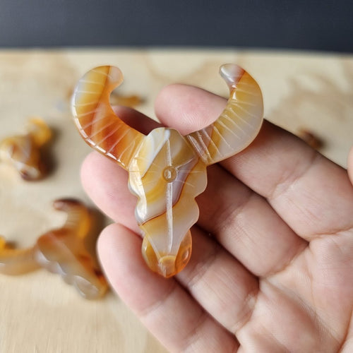 Agate Bull Heads | Sacred Strength