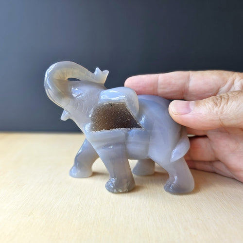 Agate Elephant Carving | 331gm