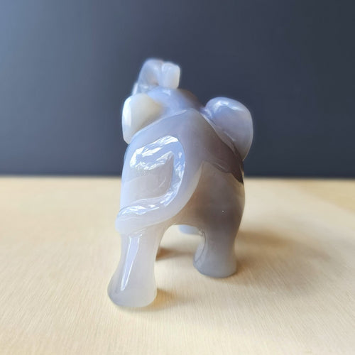 Agate Elephant Carving | 331gm