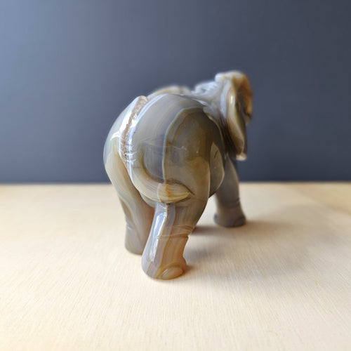 Agate Elephant Carving | 525gm