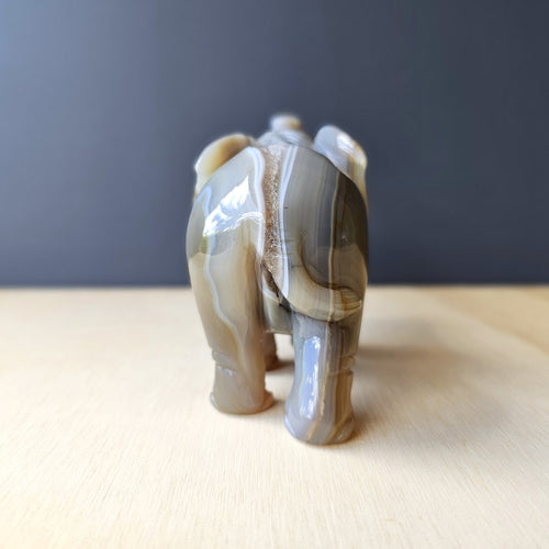 Agate Elephant Carving | 525gm