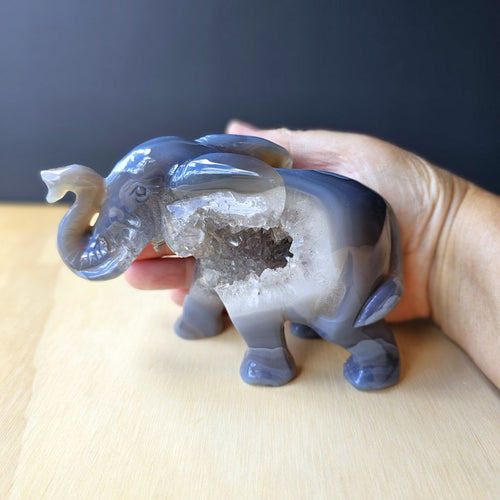 Agate Elephant Carving | 643gm