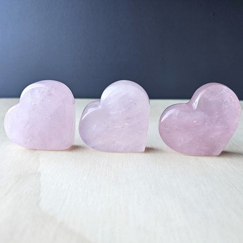 Amazonite, Golden Healer, Rose Quartz Standing Hearts | The Aligned Heart Set