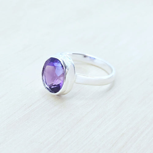 Amethyst Faceted Ring | The Boundary Keeper