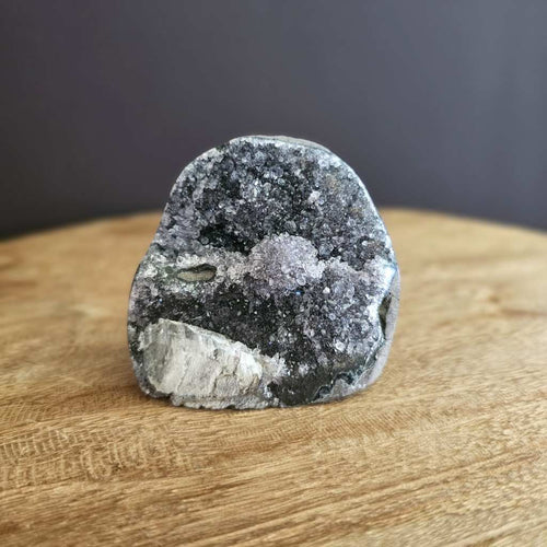 Amethyst With Calcite| Cut Base Geode 331gms