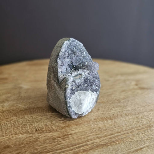 Amethyst With Calcite| Cut Base Geode 331gms