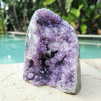 Amethyst Geode With White Scalenohedral Calcite | Uruguay