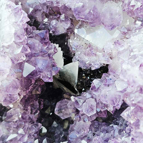 Amethyst Geode With White Scalenohedral Calcite | Uruguay
