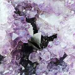 Amethyst Geode With White Scalenohedral Calcite | Uruguay
