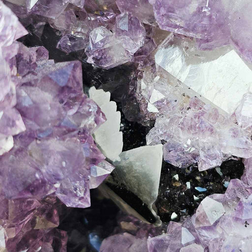 Amethyst Geode With White Scalenohedral Calcite | Uruguay