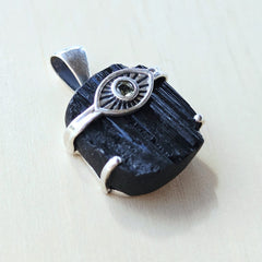 Authentic Moldavite & Black Tourmaline Pendant | Cosmic Catalyst