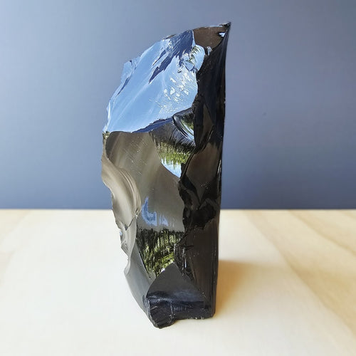 Black Obsidian Abstract Sculpture | Obsidian Monolith