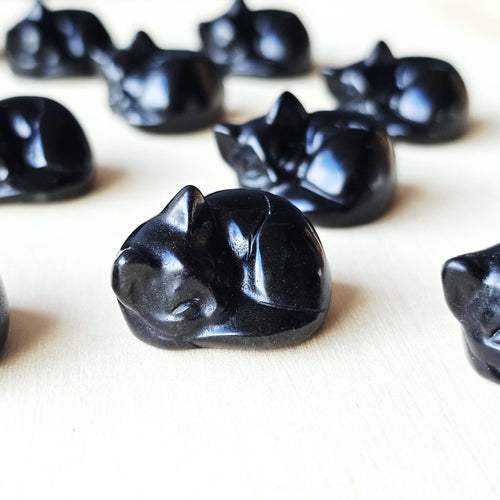Black Obsidian | Small Sleeping Cats