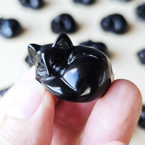 Black Obsidian | Small Sleeping Cats