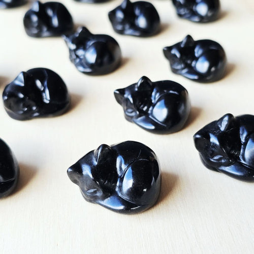 Black Obsidian | Small Sleeping Cats