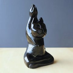 Black Obsidian Yoga Cat | Zen Kitty