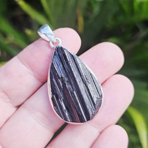 Black Raw Tourmaline Pendant | Ancient Guardian