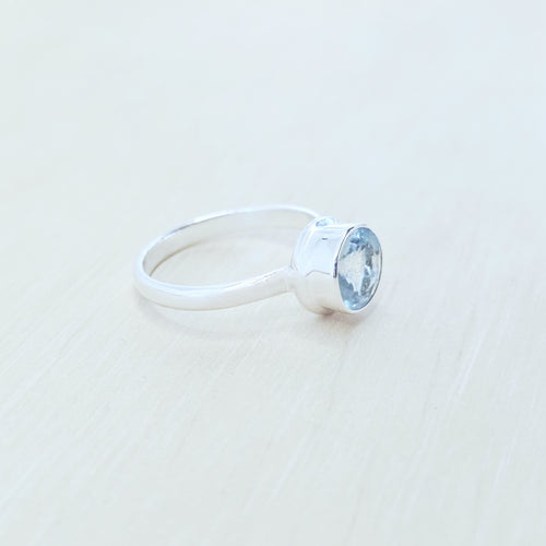 Blue Faceted Topaz Ring | Held Clarity