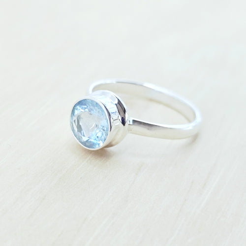Blue Faceted Topaz Ring | Held Clarity