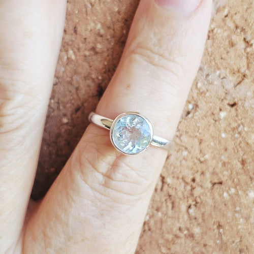 Blue Faceted Topaz Ring | Held Clarity