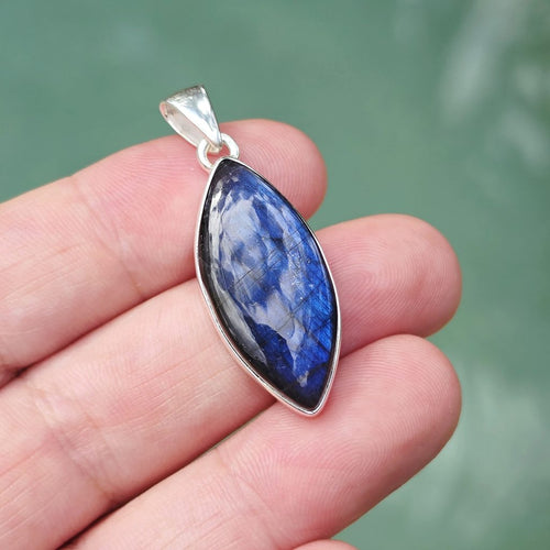 Blue Labradorite Pendant | Celestial Spark