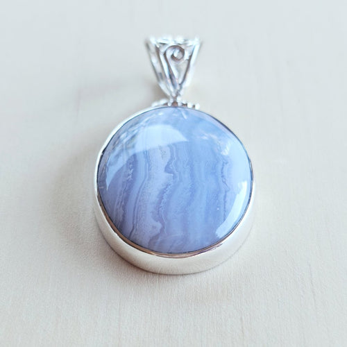 Blue Lace Agate Pendant | Inner Peace