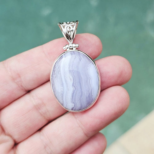 Blue Lace Agate Pendant | Inner Peace