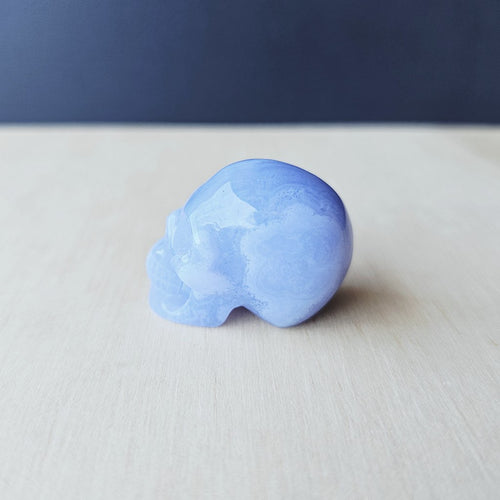 Blue Lace Agate Skull | The Calm Sentinel