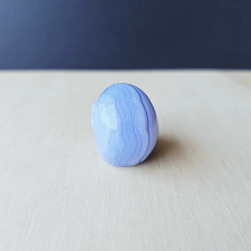 Blue Lace Agate Skull | The Calm Sentinel