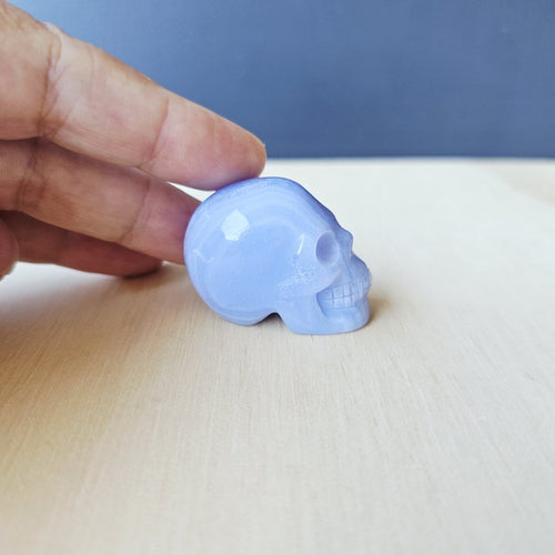 Blue Lace Agate Skull | The Calm Sentinel