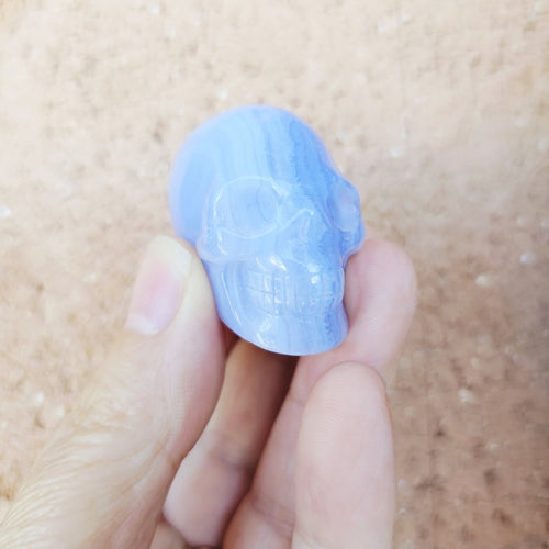 Blue Lace Agate Skull | The Calm Sentinel