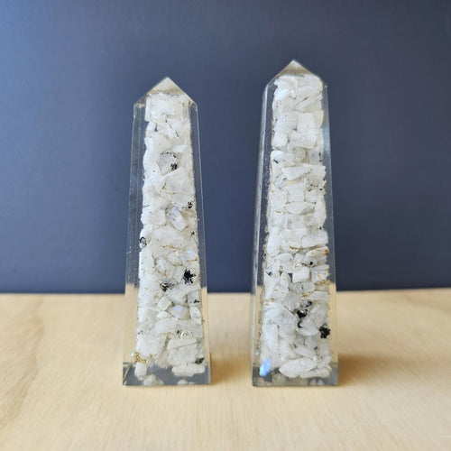 Blue Moonstone Orgonite Obelisk | Blue Moon Harmoniser