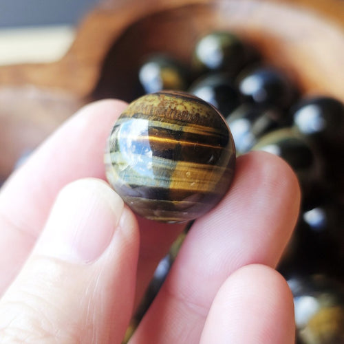 Blue Tiger's Eye Spheres (Hawk's Eye) | Deep Vision