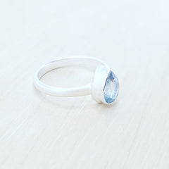 Blue Topaz Faceted Ring | Inner Peace