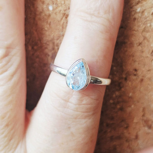 Blue Topaz Faceted Ring | Inner Peace