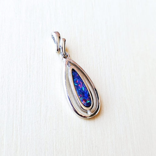 Boulder Opal Doublet Pendant | Prism Fire Pendant