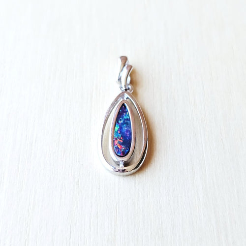 Boulder Opal Doublet Pendant | Prism Fire Pendant