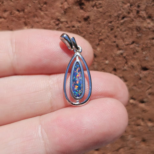 Boulder Opal Doublet Pendant | Prism Fire Pendant