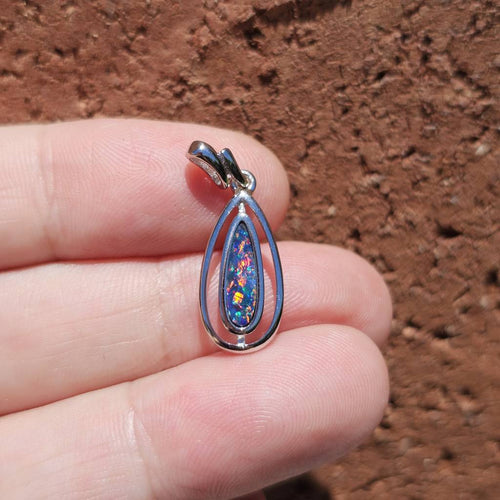 Boulder Opal Doublet Pendant | Prism Fire Pendant