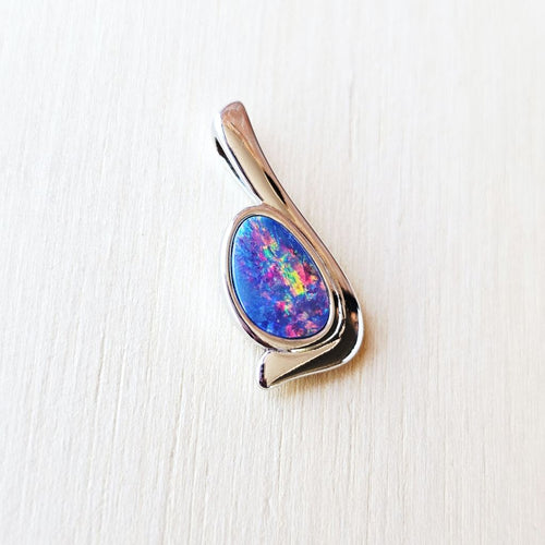 Boulder Opal Doublet Pendant | Spectrum Flame