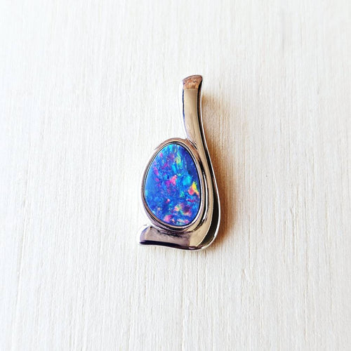 Boulder Opal Doublet Pendant | Spectrum Flame