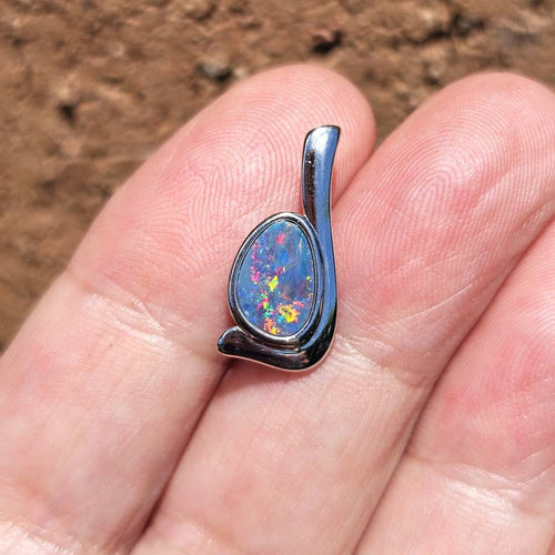 Boulder Opal Doublet Pendant | Spectrum Flame