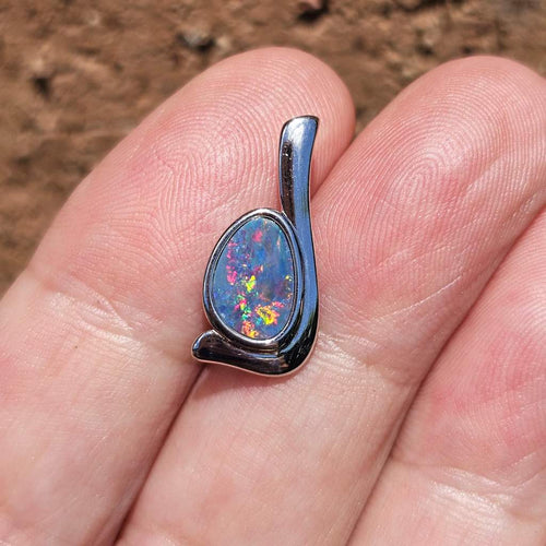 Boulder Opal Doublet Pendant | Spectrum Flame