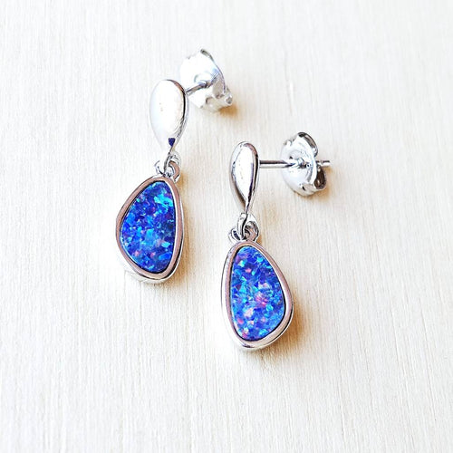 Boulder Opal Doublet Studs | Rainbow Range