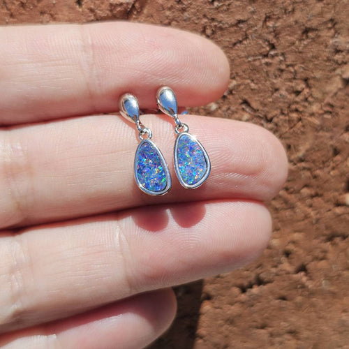 Boulder Opal Doublet Studs | Rainbow Range