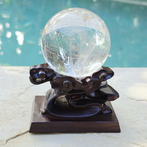 Brazilian Clear Quartz Sphere | Internal Wisps Of The Divine 721gms