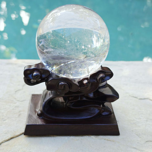 Brazilian Clear Quartz Sphere | Internal Wisps Of The Divine 721gms