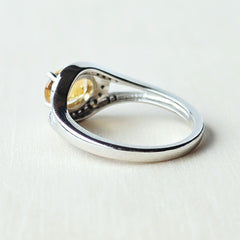 Brazilian Faceted Citrine & Black Spinel Ring | Golden Contrast